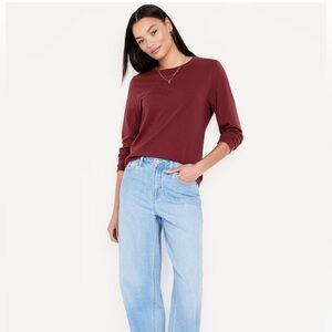 Old Navy Cotton Burgundy Long Sleeve Top‎ Size Small